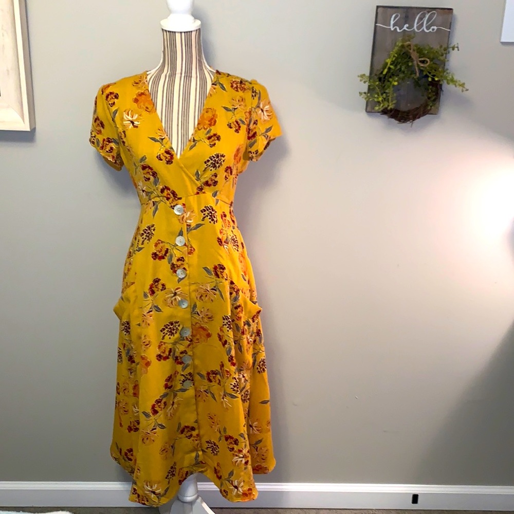 Cotton Candy LA Floral V Neck Dress
